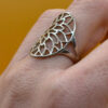 Sterling silver floral ring Uk size P