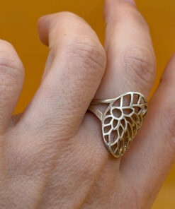 Sterling silver floral ring Uk size P