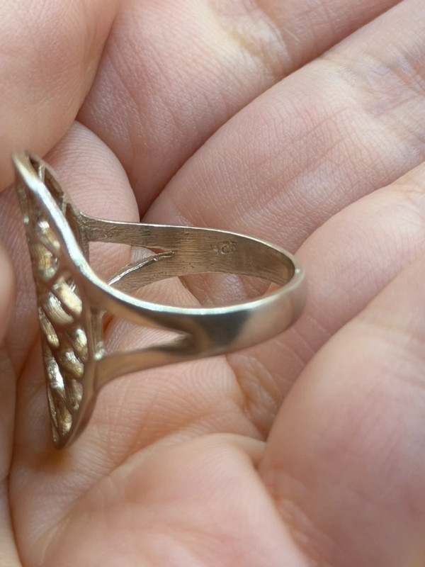Sterling silver floral ring Uk size P