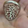 Sterling silver floral ring Uk size P