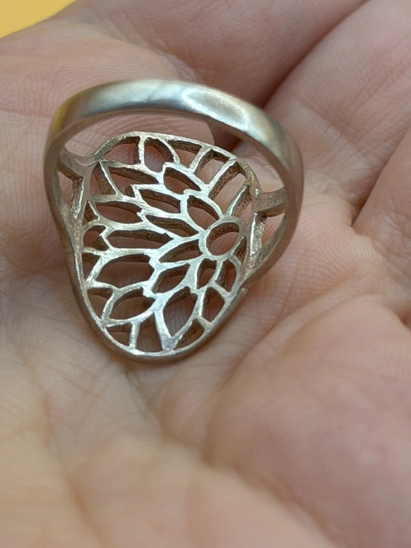 Sterling silver floral ring Uk size P