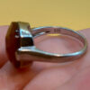 Sterling Silver 925 Faceted Carnelian Red Solitaire Ring S#145