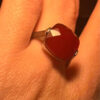 Sterling Silver 925 Faceted Carnelian Red Solitaire Ring S#145