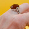 Sterling Silver 925 Faceted Carnelian Red Solitaire Ring S#145