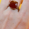 Sterling Silver 925 Faceted Carnelian Red Solitaire Ring S#145