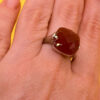 Sterling Silver 925 Faceted Carnelian Red Solitaire Ring S#145
