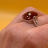 Sterling Silver 925 Faceted Carnelian Red Solitaire Ring S#145