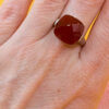 Sterling Silver 925 Faceted Carnelian Red Solitaire Ring S#145