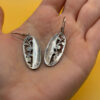 Vintage Earrings, Silver and Onyx # 145