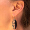 Vintage Earrings, Silver and Onyx # 145