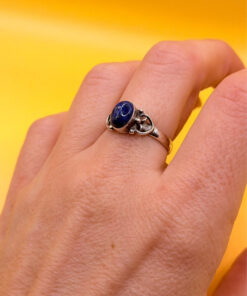 STG 925 Sterling Silver Lapis Ring -UK Size O#117