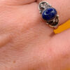 STG 925 Sterling Silver Lapis Ring -UK Size O#117