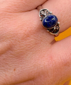 STG 925 Sterling Silver Lapis Ring -UK Size O