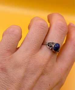 STG 925 Sterling Silver Lapis Ring -UK Size O