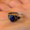 STG 925 Sterling Silver Lapis Ring -UK Size O#117
