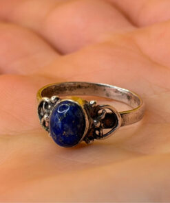 STG 925 Sterling Silver Lapis Ring -UK Size O