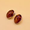 Vintage Baltic amber sterling silver clip-on earrings #145
