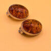 Vintage Baltic amber sterling silver clip-on earrings #145