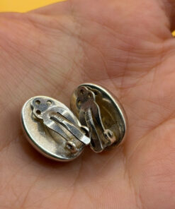 Vintage Baltic amber sterling silver clip-on earrings