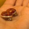 Vintage Baltic amber sterling silver clip-on earrings #145