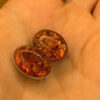 Vintage Baltic amber sterling silver clip-on earrings #145