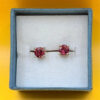Vintage sterling silver stud earrings featuring tourmaline or cubic zirconia#145