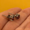 Vintage sterling silver stud earrings featuring tourmaline or cubic zirconia#145