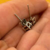 Vintage sterling silver stud earrings featuring tourmaline or cubic zirconia#145