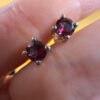 Vintage sterling silver stud earrings featuring tourmaline or cubic zirconia#145