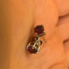 Vintage sterling silver stud earrings featuring tourmaline or cubic zirconia#145