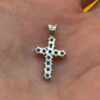 Cross pendant sterling silver CZ#143