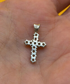 Cross pendant sterling silver CZ#143