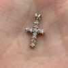 Cross pendant sterling silver CZ#143