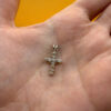 Cross pendant sterling silver CZ#143