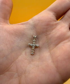 Cross pendant sterling silver CZ