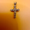 Cross pendant sterling silver CZ#143