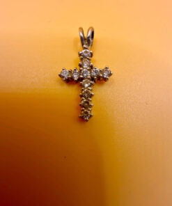 Cross pendant sterling silver CZ