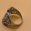 Vintage Sterling Silver Wide Filigree Spiral Pattern RingUk size R
