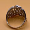Vintage Sterling Silver Wide Filigree Spiral Pattern RingUk size R