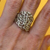 Vintage Sterling Silver Wide Filigree Spiral Pattern RingUk size R