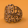 Vintage Sterling Silver Wide Filigree Spiral Pattern RingUk size R
