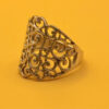 Vintage Sterling Silver Wide Filigree Spiral Pattern RingUk size R