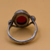 vintage sterling silver ring features a large, oval-shaped cabochon carnelian stone Size M#146