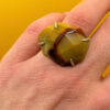 Chinese Ring, 925 Silver with Natural Carnelian, Size K