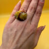 Chinese Ring, 925 Silver with Natural Carnelian, Size K