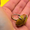 Chinese Ring, 925 Silver with Natural Carnelian, Size K