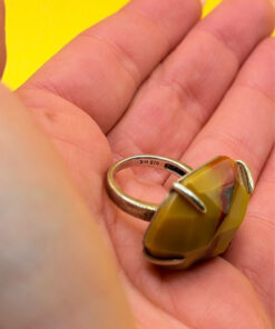 Chinese Ring, 925 Silver with Natural Carnelian, Size K