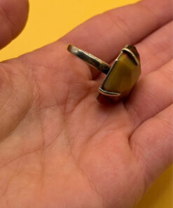 Chinese Ring, 925 Silver with Natural Carnelian, Size K