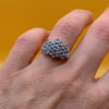 Incredible silver ring, size K, with natural amethysts. #146