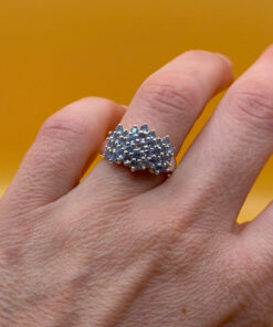 Incredible silver ring, size K, with natural amethysts. #146
